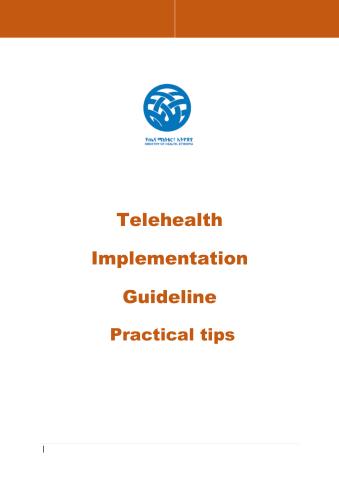 Telehealth Implementation Guideline