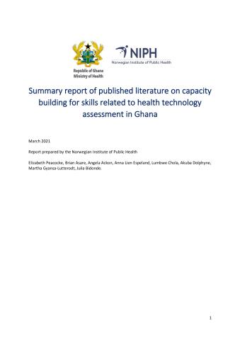 Summary report of published literature on capacity building for skills related to health technology assessment in Ghana 